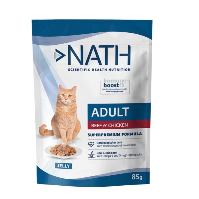 Nath Adult Vitela e Frango em Gelatina Saquetas para gatos