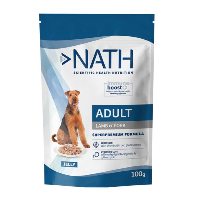 Nath Adult Cordeiro e Porco em Gelatina saquetas para cães